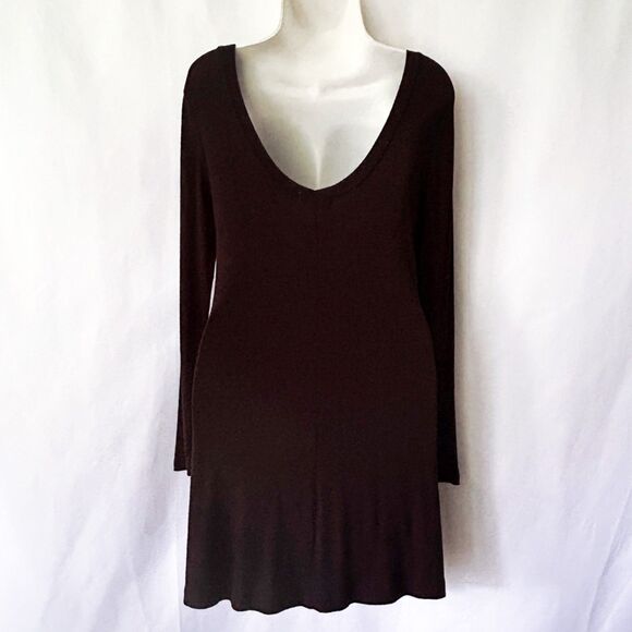 NWT Z SUPPLY Willa Scoop Back Swing Dress (XS) in Black Soft Brushed Rib Knit - Picture 3 of 12